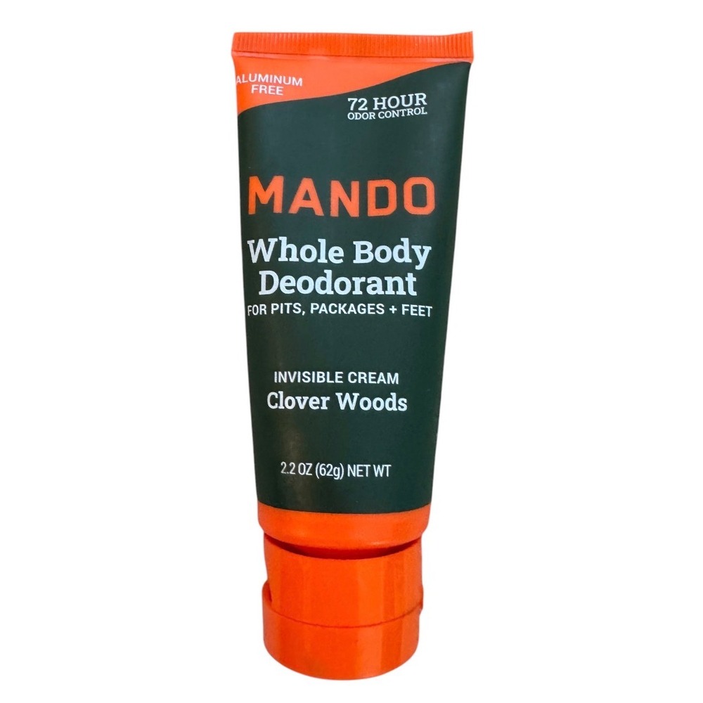 Mando Whole Body Deodorant Invisible Cream Clover Woods 2.2oz Aluminum Free Mens